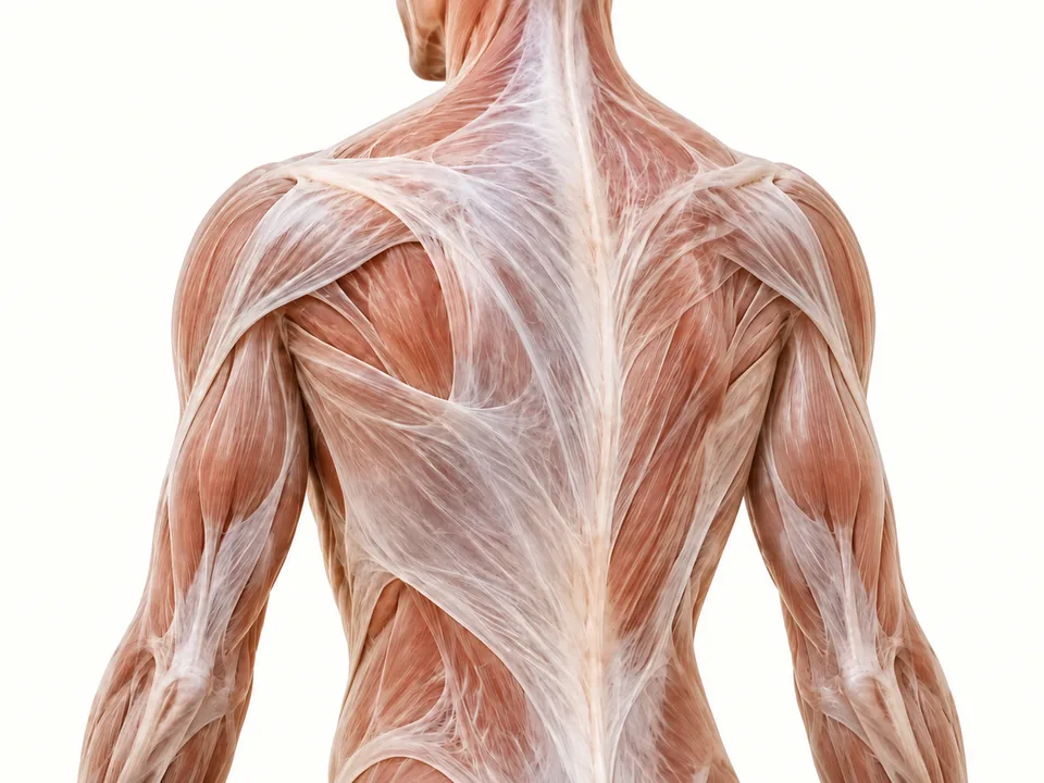 Muscles du dos et fascias, vue anatomique de dos