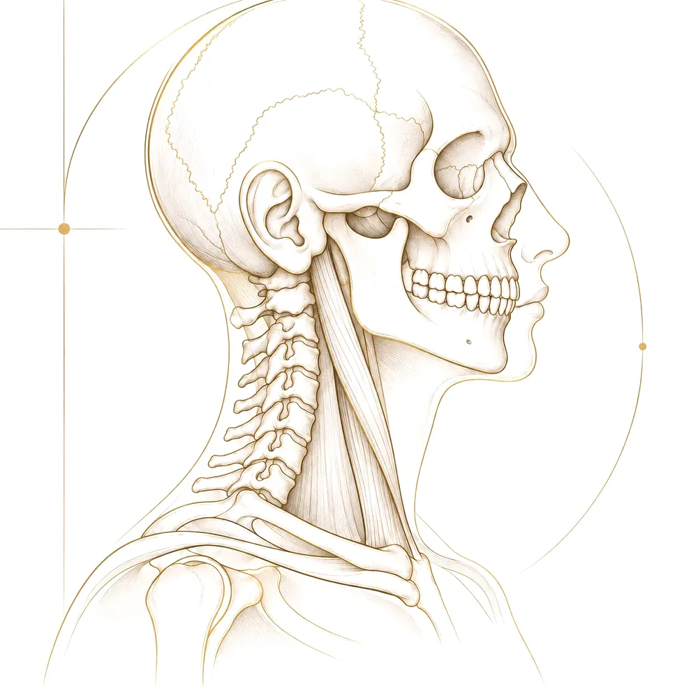 Planche anatomique de la tête, du cou et de la mâchoire